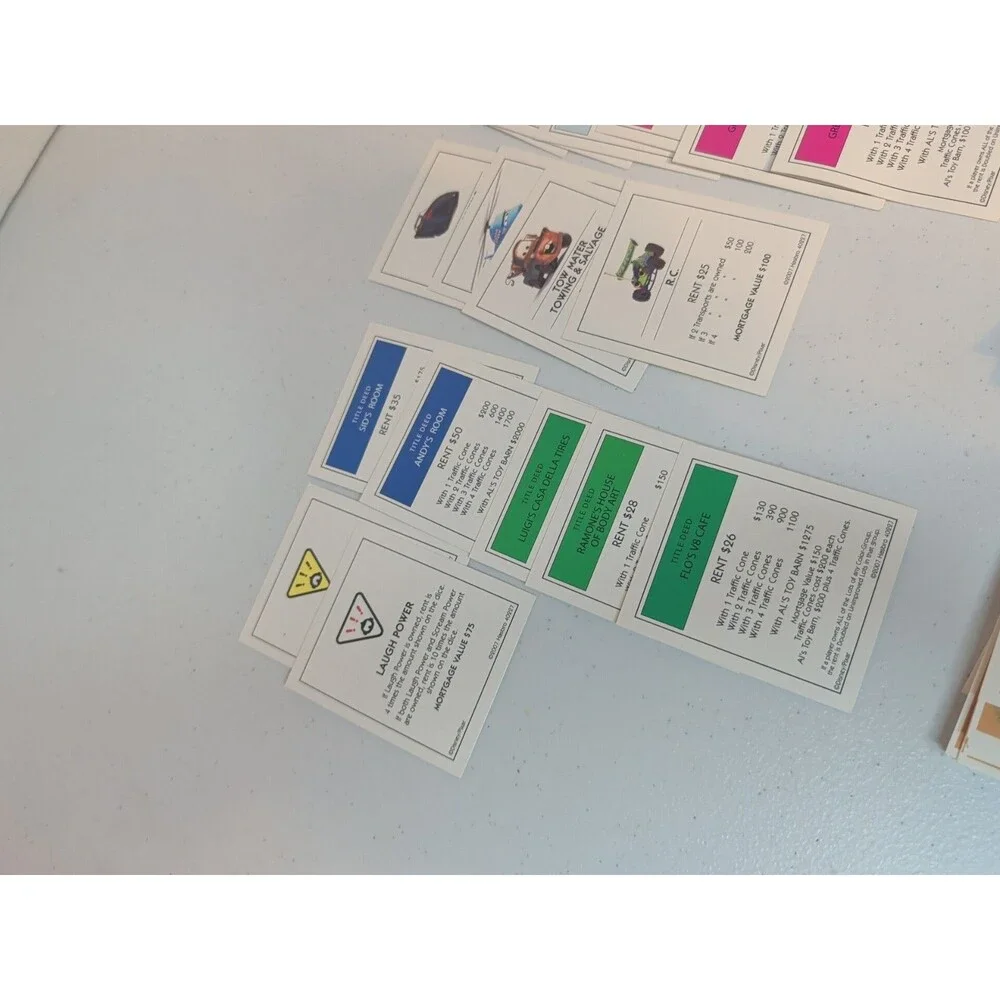 Monopoly Disney Pixar Edition Replacement Deed Cards Bon Appetit Piston Cup